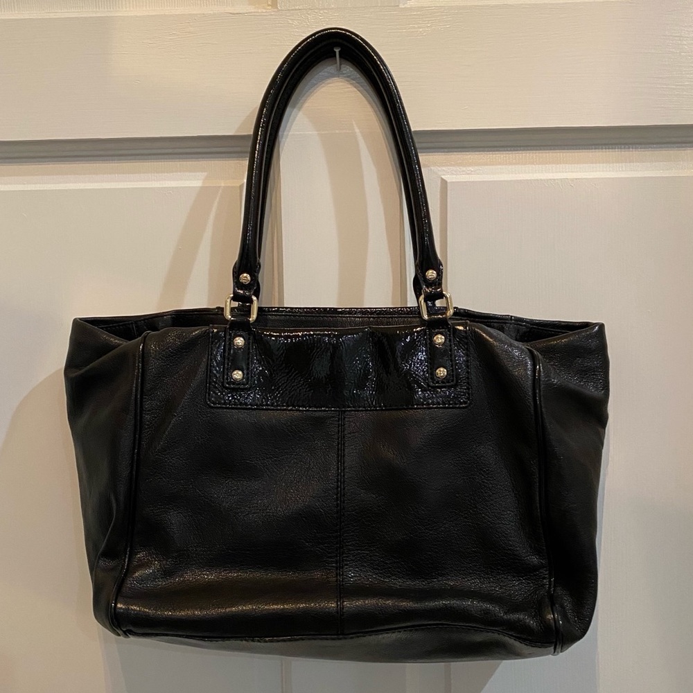 Kate Spade Shiny Black leather purse tote bag